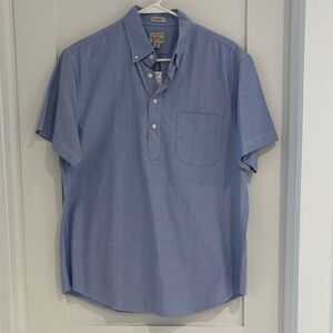 NWT. J. Crew Men's Blue short-sleeved Oxford Shirt